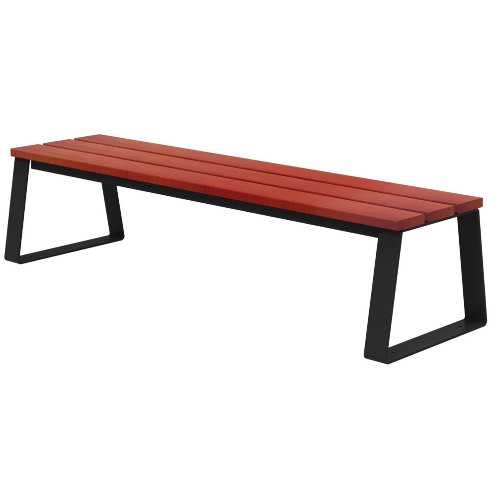Banquette  fixer Ballade L.180 cm Bois et mtal Gris manganse