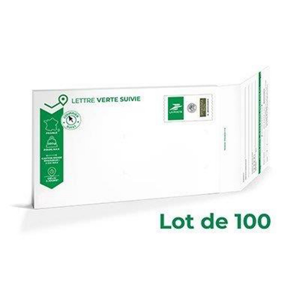LA POSTE Pochettes cartonnes Prt  Poster - Lettre suivie (J+3) - Format 139 x 225 mm - Soufflet 3 cm - 500 gr - Lot de 100