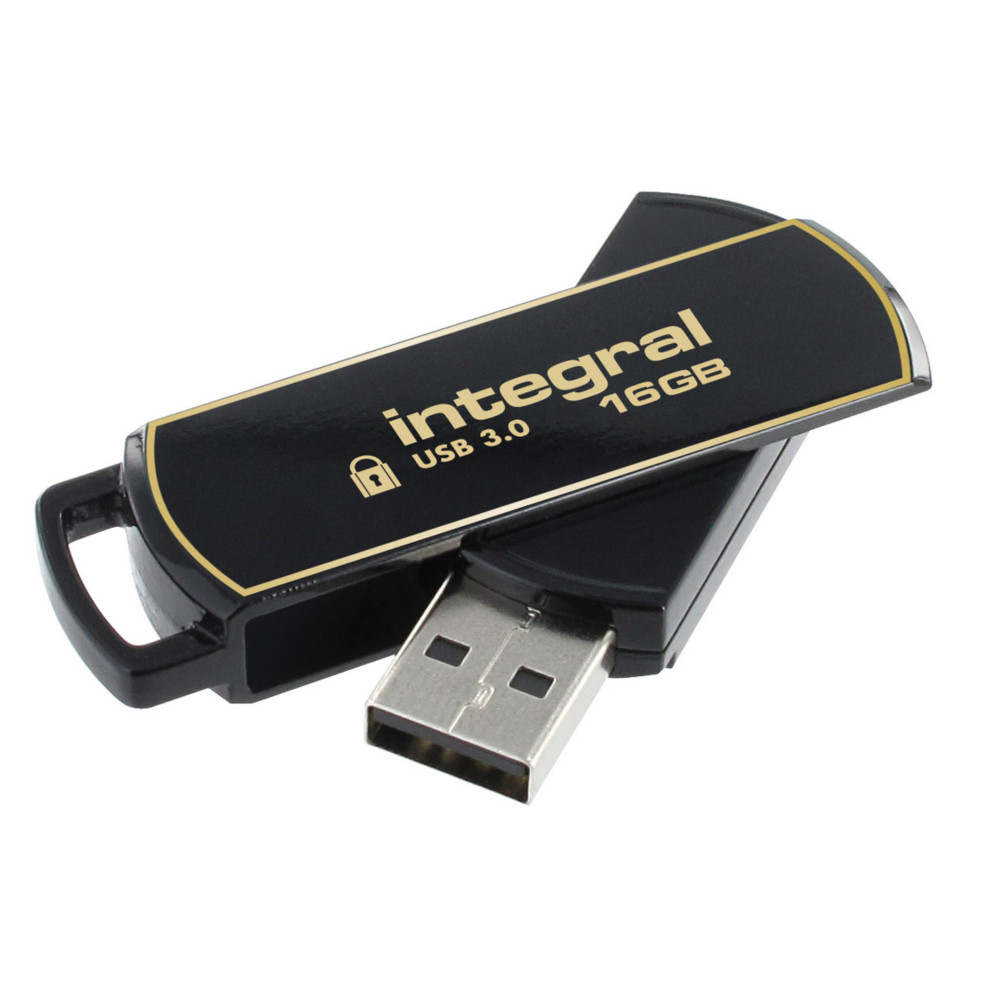 INTEGRAL Cl USB-A 3.0 Secure 360 encrypted - Mmoire de 16 Go - Noir