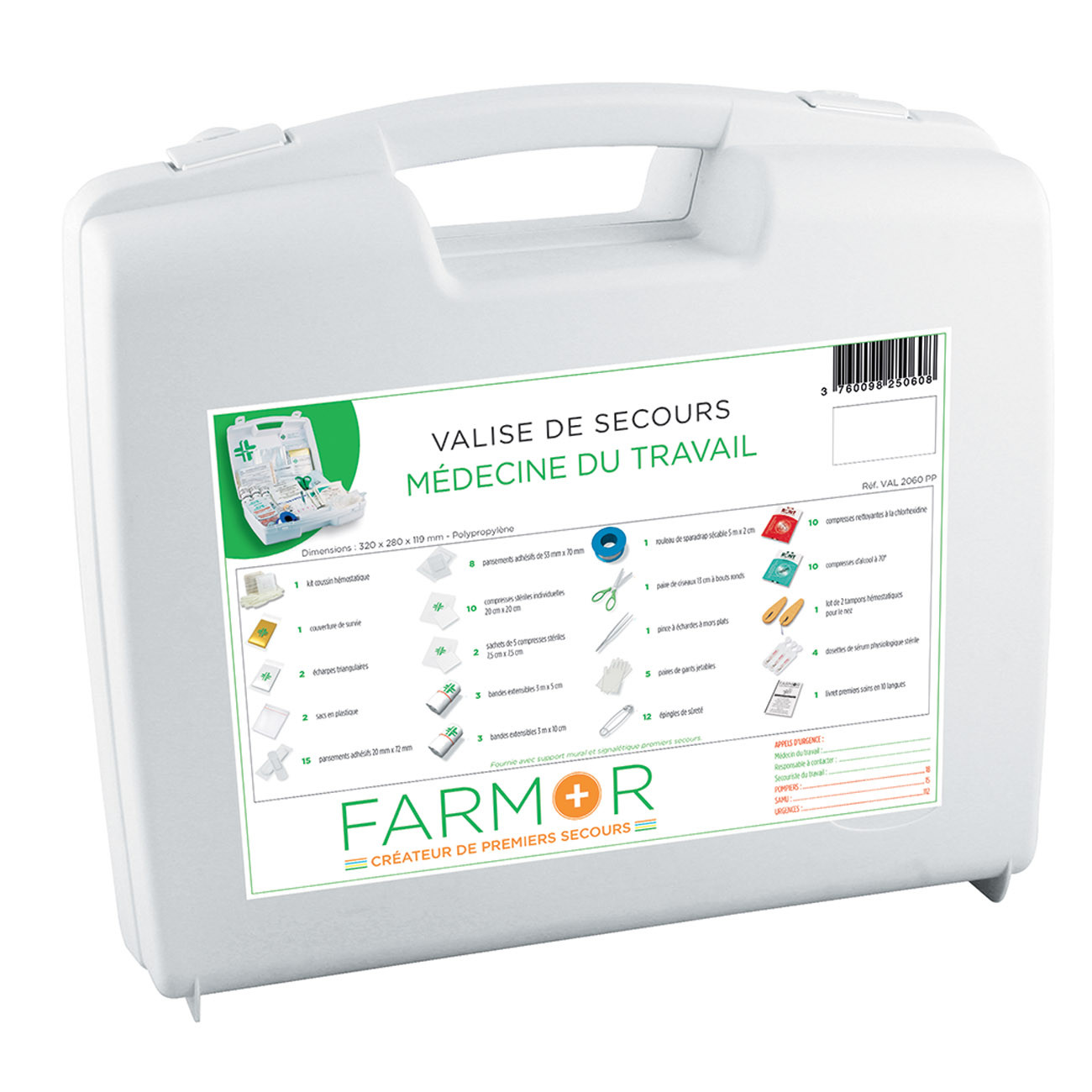 Farmor Valise premiers secours multirisques - Médecine du travail