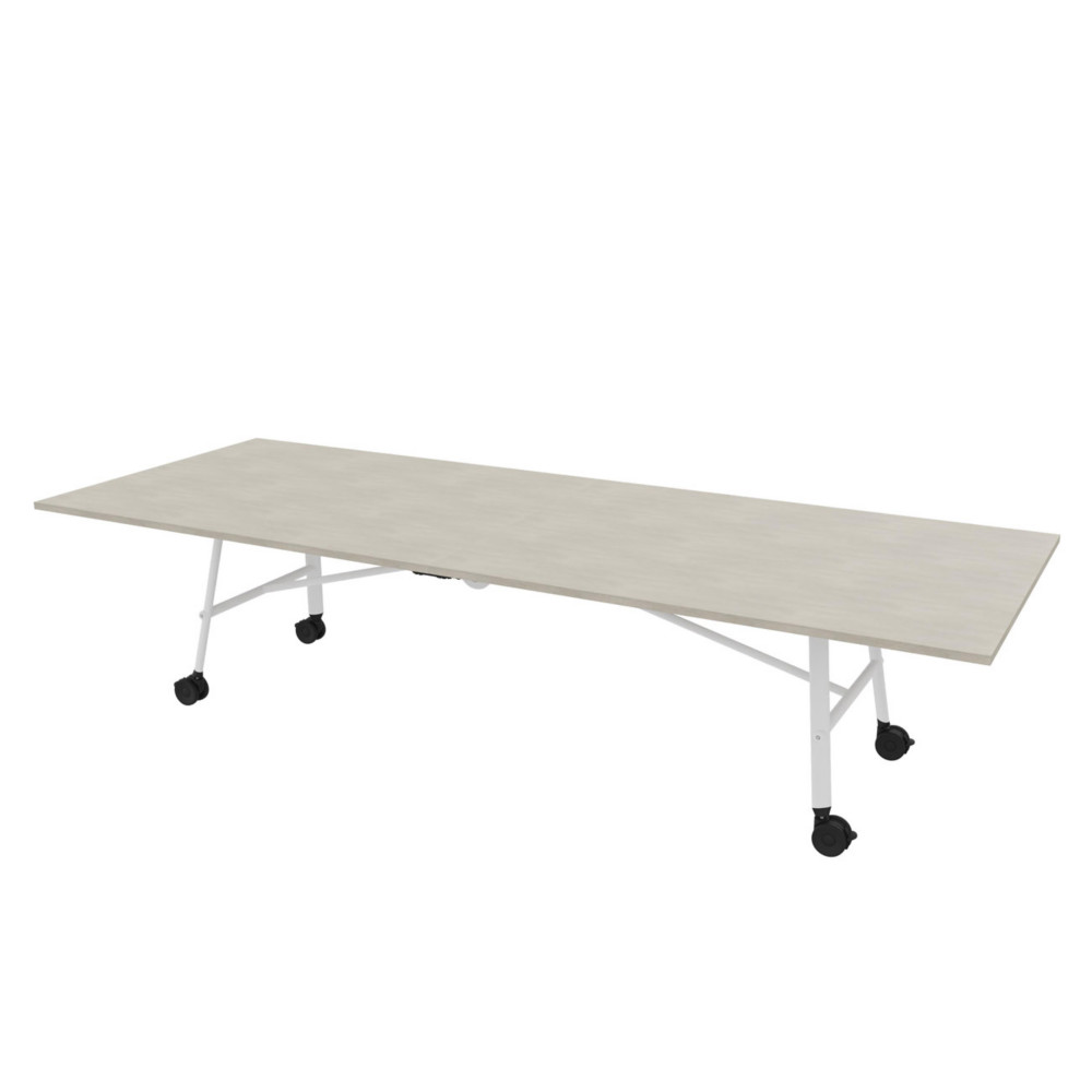Table mobile plateau rabattable Serenity 320 x 120 cm Bton  Pied Blanc