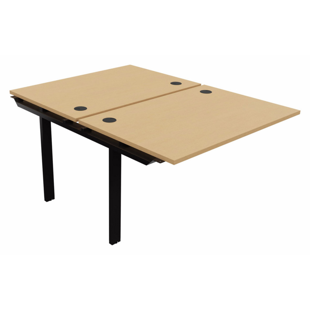 Module suivant pour ensemble 2 bureaux droits E-link - L.120 x P.163 cm - Plateau Htre - Pieds Noir