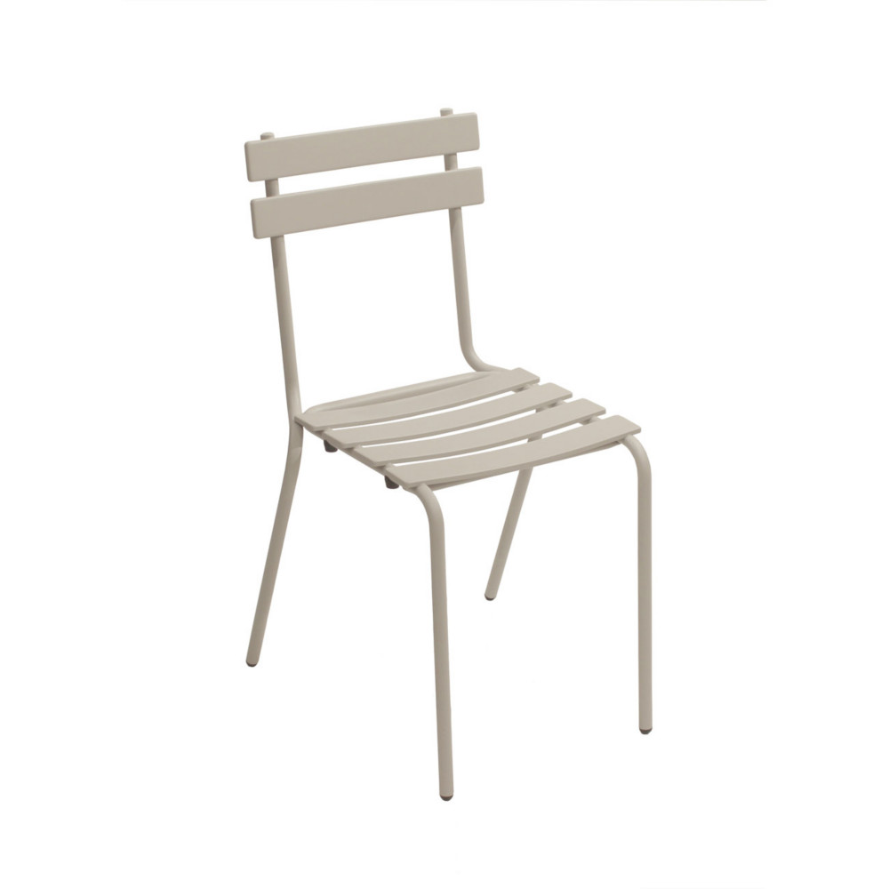 Chaise dextrieur Eden en mtal sans accoudoir  Gris Argile