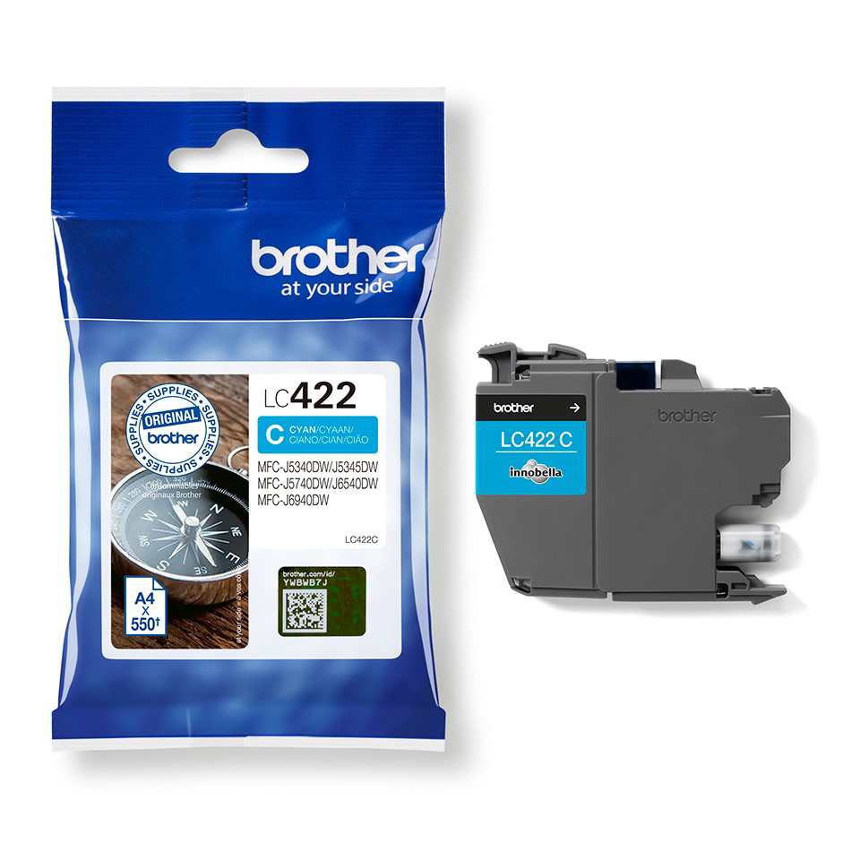 Brother LC422C Cyan - vue 3