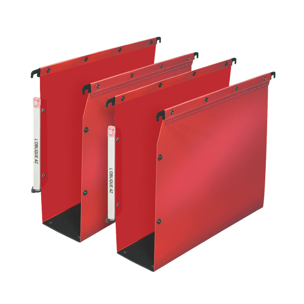 Elba Dossier suspendus pour armoire Ultimate A4 Polypropylne - 800 feuilles - Fond U 80 mm - Rouge - Lot de 10