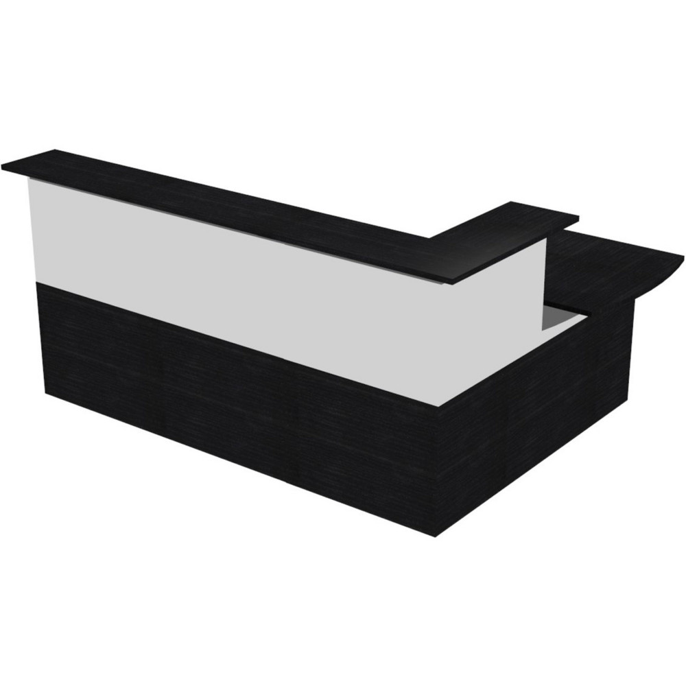 Pack Banque d'accueil Ola - Angle 90 + Module haut L.140 cm + Module haut L.80 cm + Module bas L.80 cm - Noir / Blanc