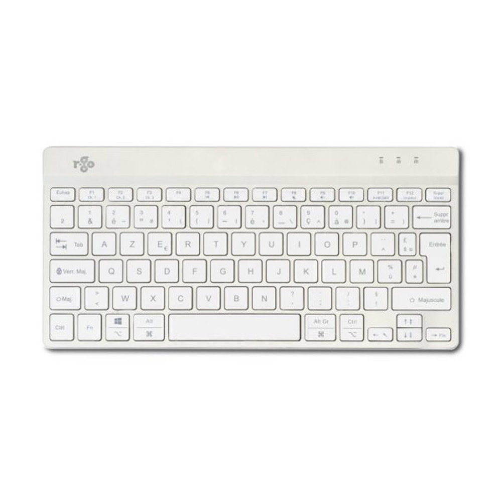 R-Go Tools Compact Break Clavier ergonomique sans fil Bluetooth - Transportable - Blanc