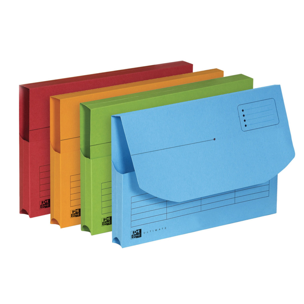 Oxford Chemises sous-dossiers L'Oblique AZ Ultimate  rabats A4 en kraft couleurs assorties - Lot de 25