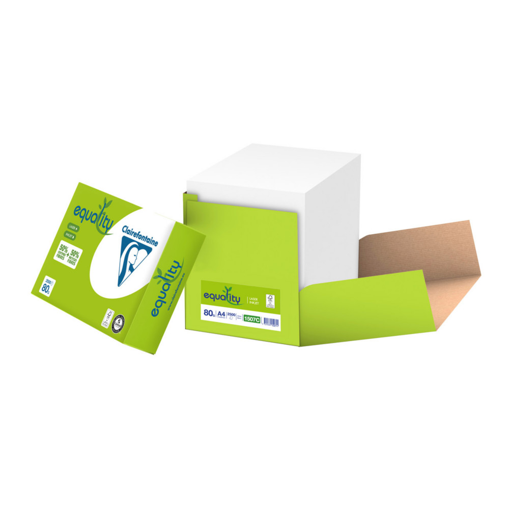 Clairefontaine Papier A4 blanc Equality - 80g - Bote de 2500 feuilles