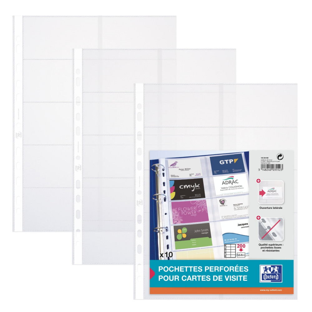 Oxford Pochette pour cartes de visite - Qualit + (Lot de 10)