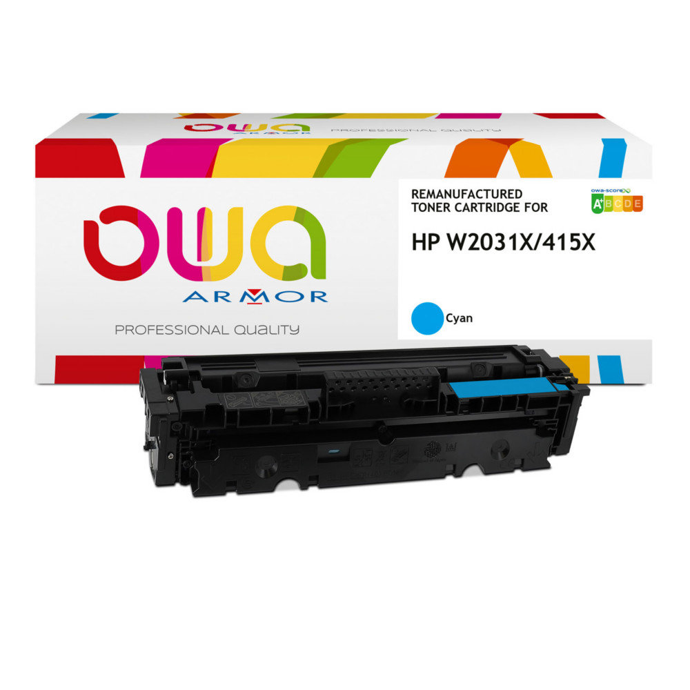 OWA Toner Compatible Laser HP 415X - W2031X - K18646OW - Cyan / Bleu