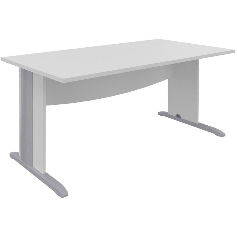 Bureau Droit Activity - L.180 x P.80 cm - Plateau Blanc - Pieds L Blanc