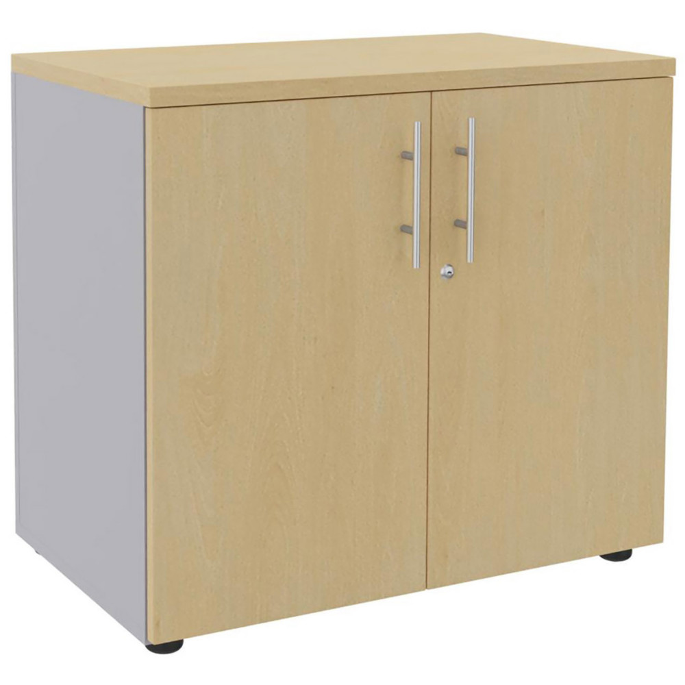 Meuble bas Axiome - L.80 x H.72 cm - 2 portes - Corps Aluminium - Portes Htre