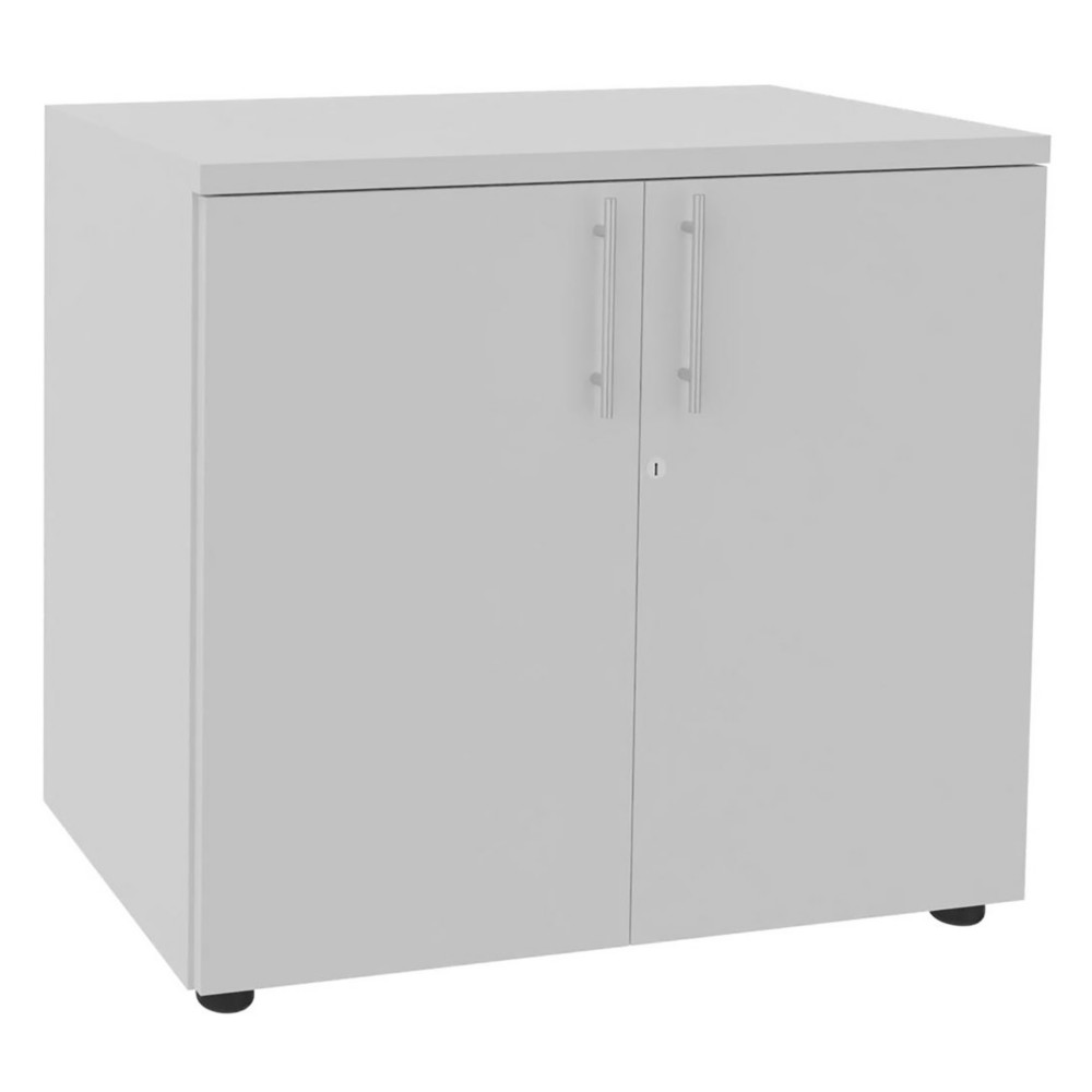 Meuble bas Axiome - L.80 x H.72 cm - 2 portes - Corps Blanc - Portes Blanc