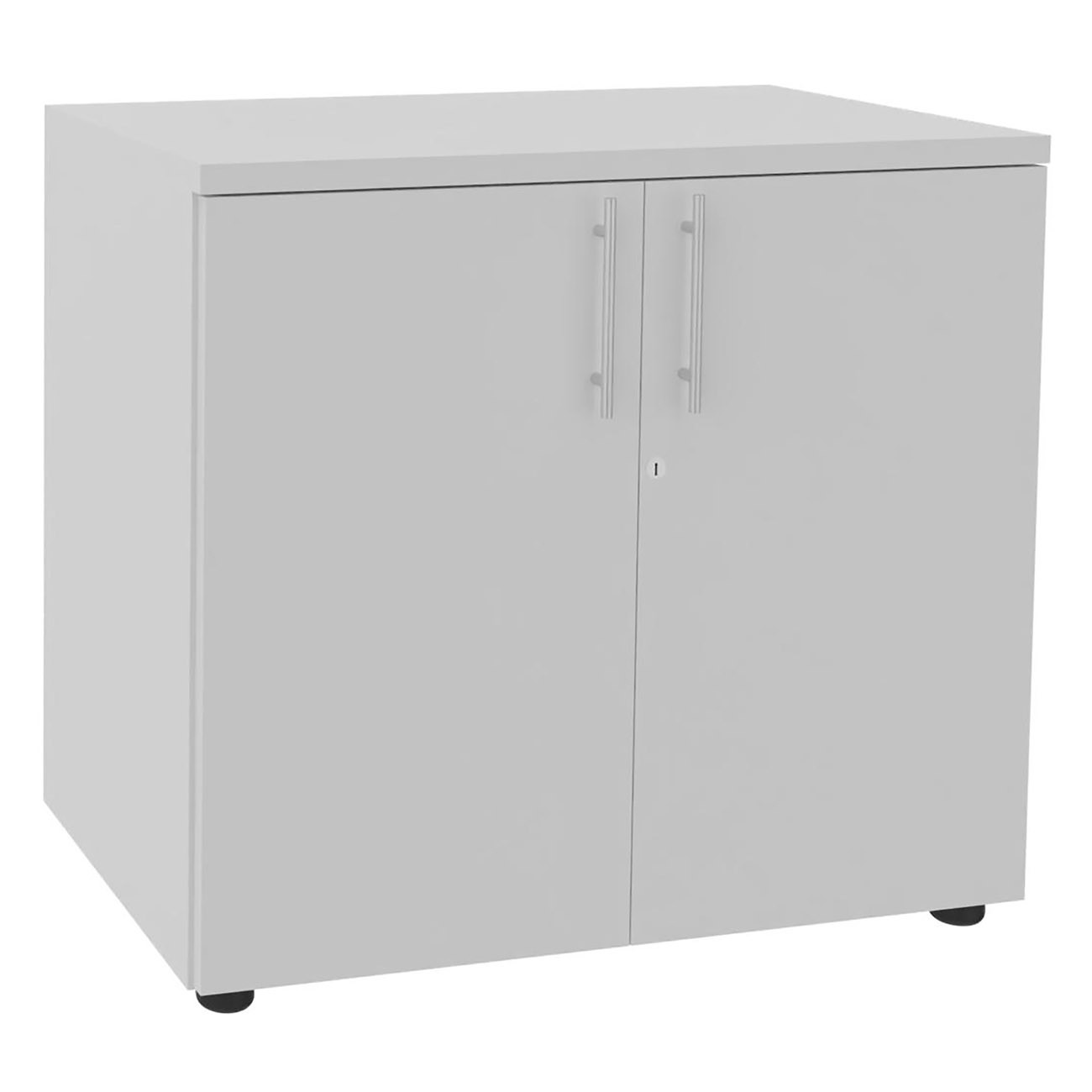 Meuble bas Axiome - L.80 x H.72 cm - 2 portes - Corps Blanc - Portes Blanc