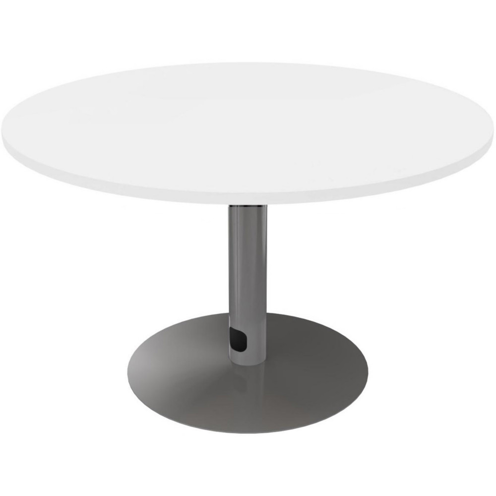 Table ronde 120 cm - Pitement tulipe Aluminium - Plateau Blanc