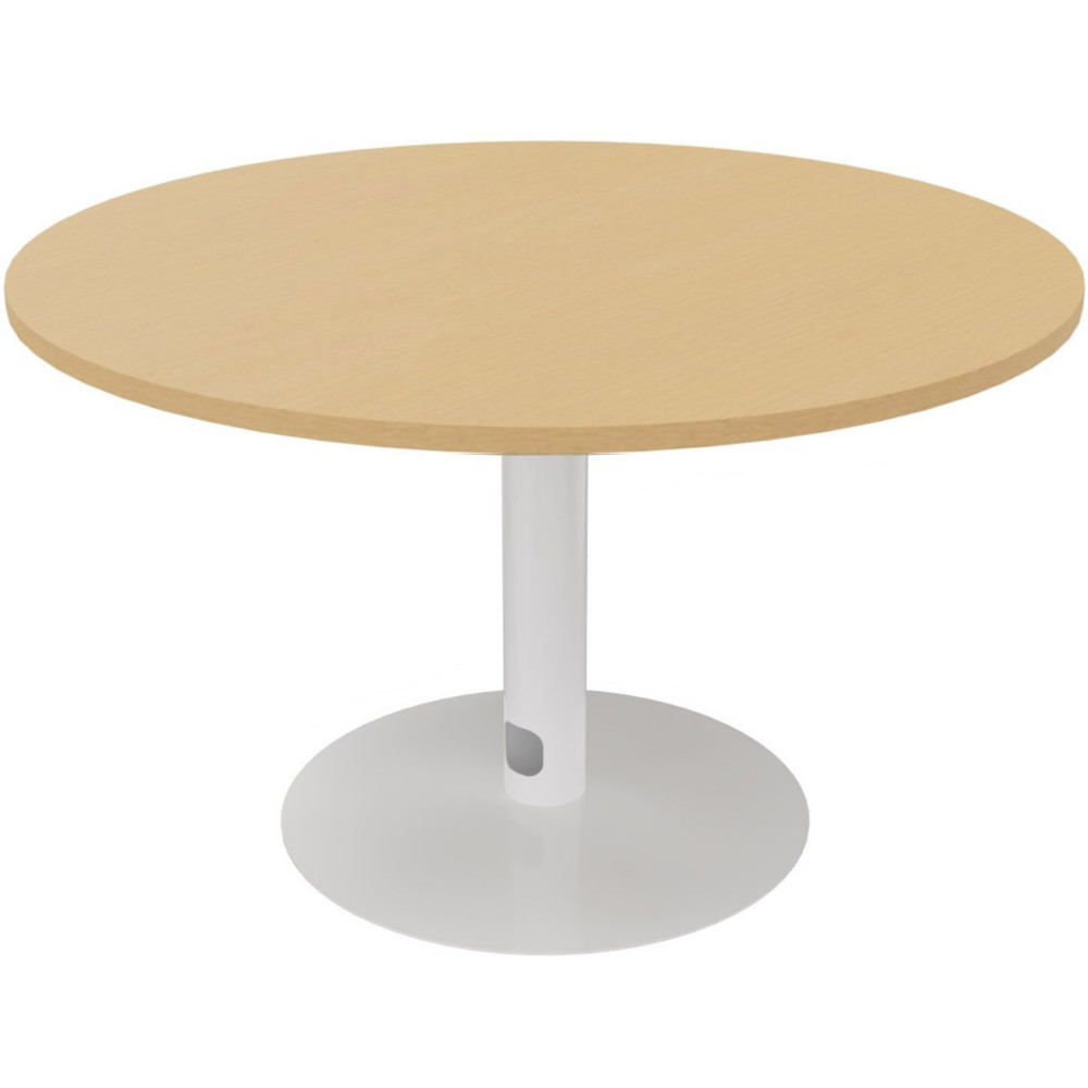 Table ronde 120 cm - Pitement tulipe Blanc - Plateau Htre