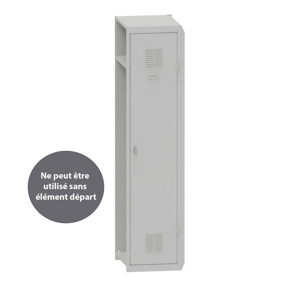 Vestiaire mtal Budget industrie salissante - lment Suivant L.40 cm - Corps Gris - Porte Gris