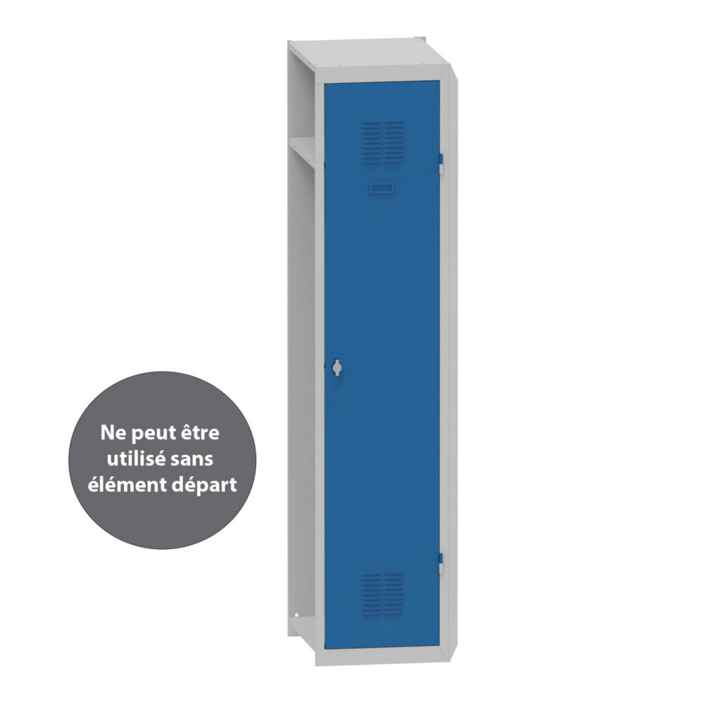 Vestiaire mtal Budget industrie salissante - lment Suivant L.40 cm - Corps Gris - Porte Bleu
