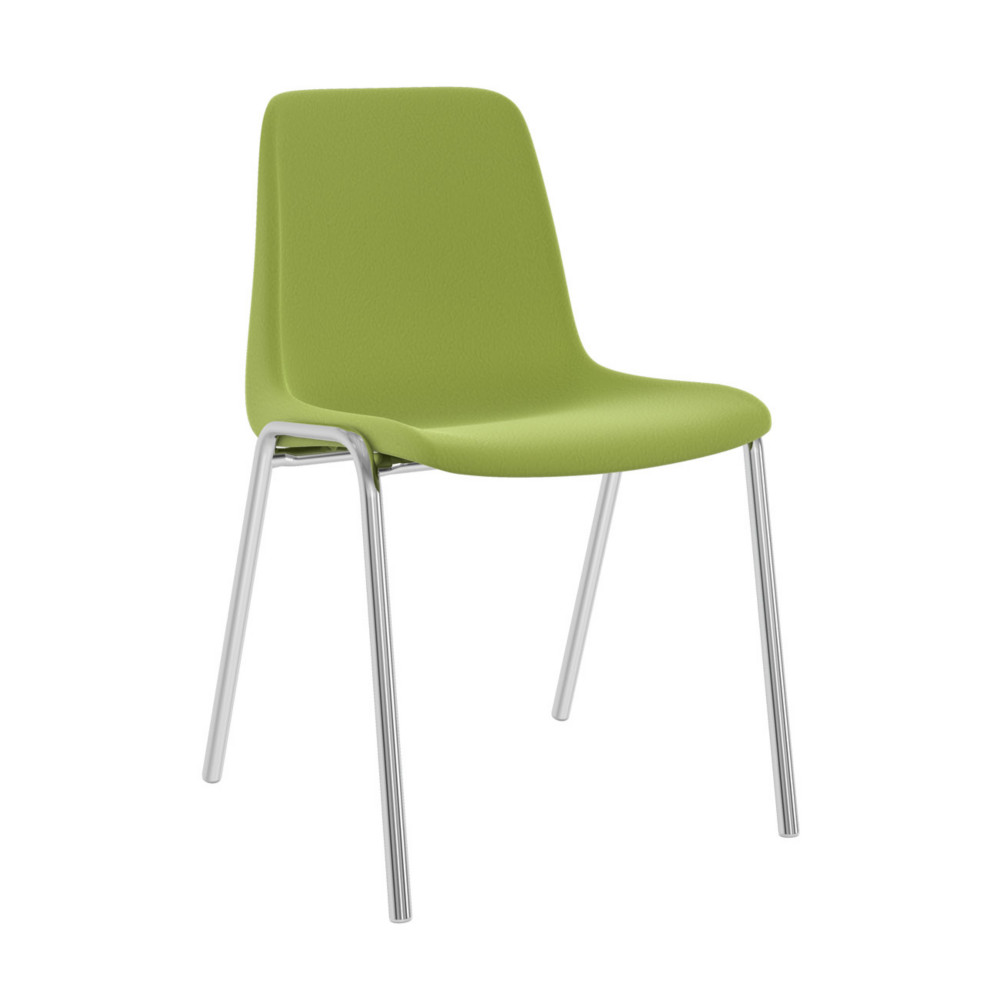 Chaise collectivits Coque universelle - Polypropylne - Vert clair - Pieds mtal chrom