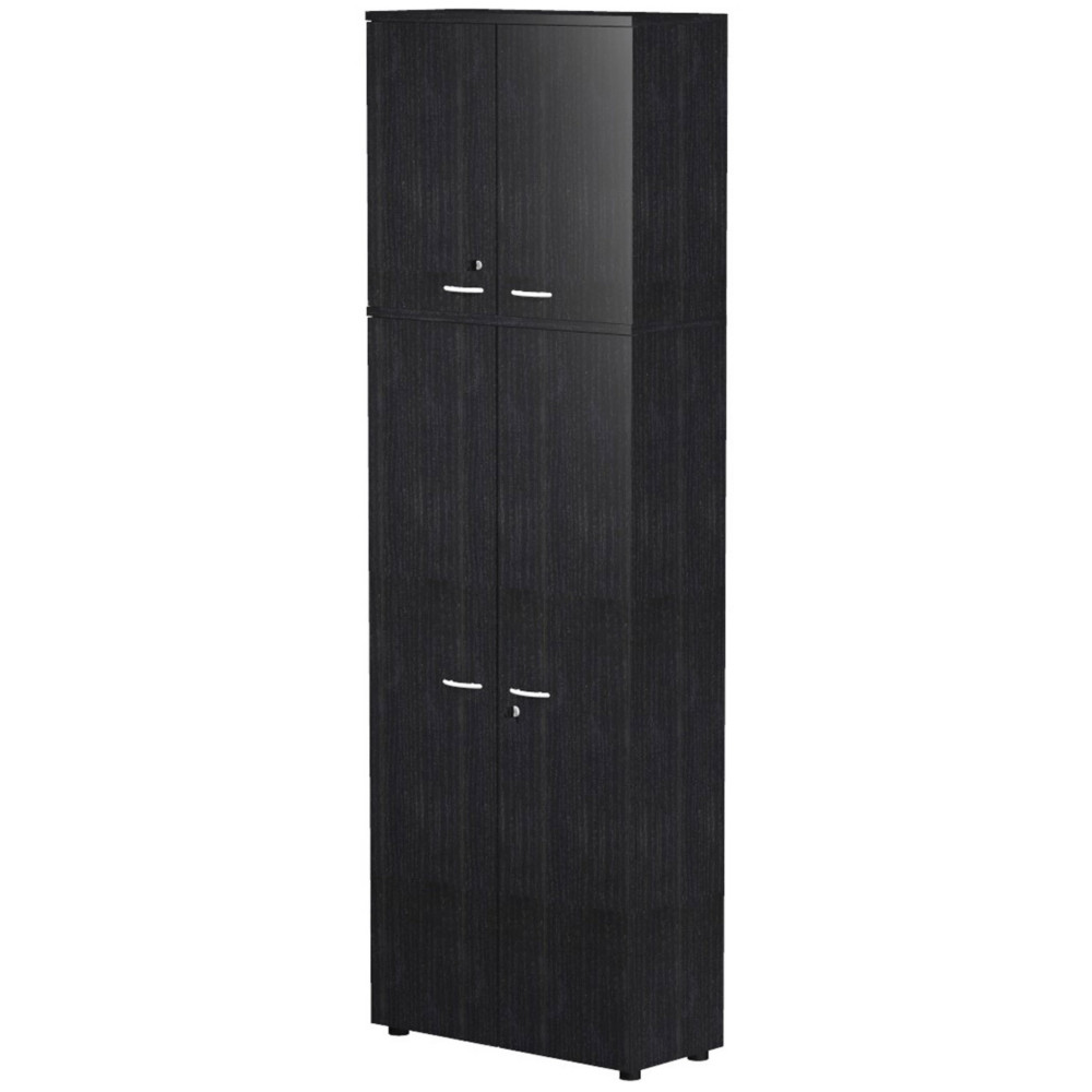 Placard Spacio H. 250 x L. 80 cm corps noir portes noir