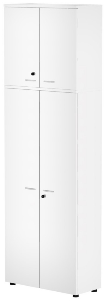 Placard Spacio H. 250 x L. 80 cm corps blanc portes blanc