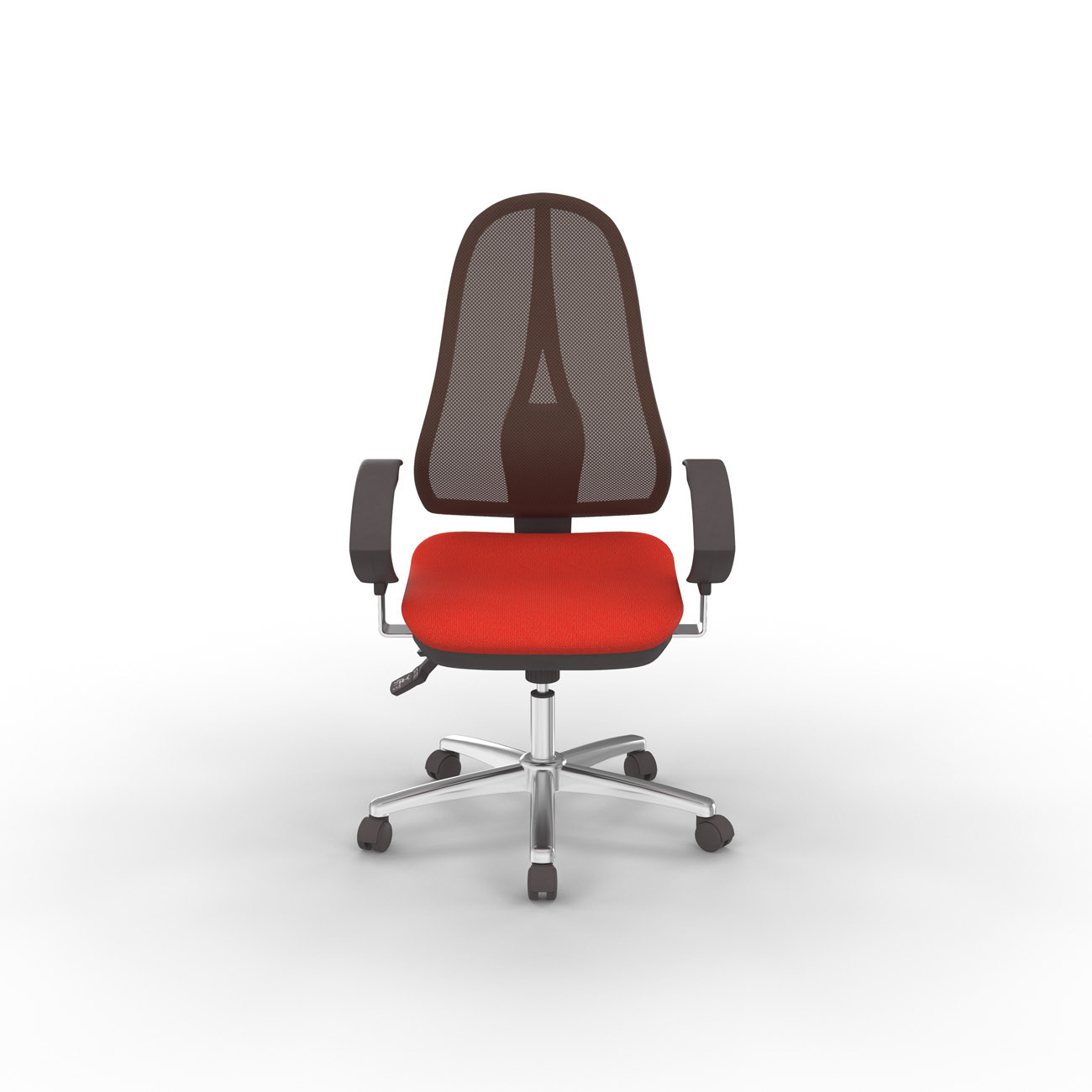 Topstar Siège bureau OPEN POINT DELUXE Tissu Rouge Maille Noir Hauteur réglable - Accoudoir Roulette