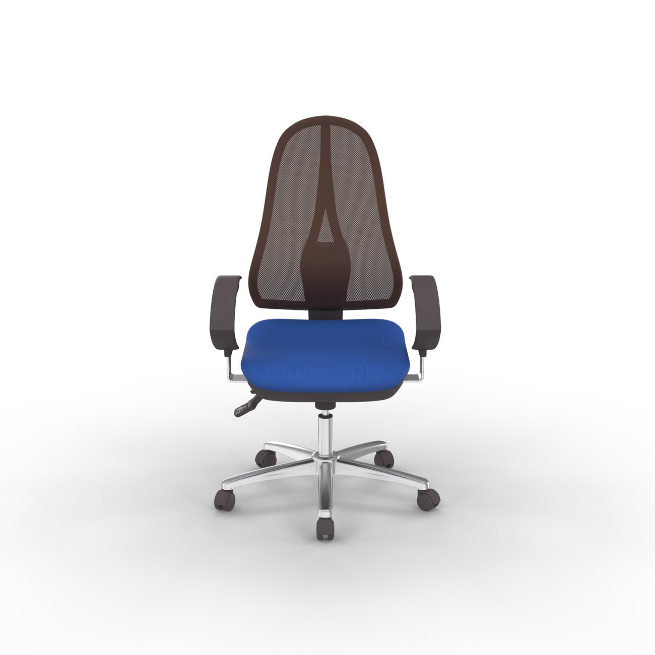 Siège de bureau OPEN POINT DELUXE Tissu Bleu Maille Noir Hauteur réglable - Dossier Accoudoirs Roulettes