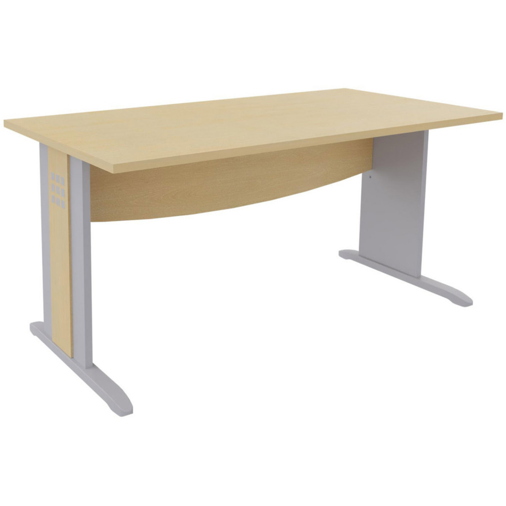 Bureau droit Axiome - L.120 x P.80 cm - Plateau Htre - Pieds L Aluminium