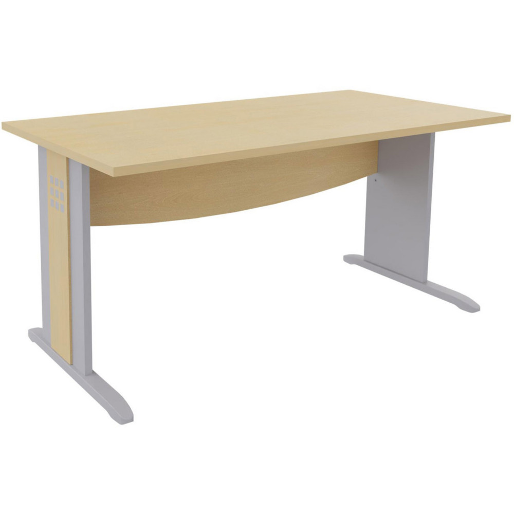 Bureau droit Axiome - L.160 x P.80 cm - Plateau Htre - Pieds L Aluminium