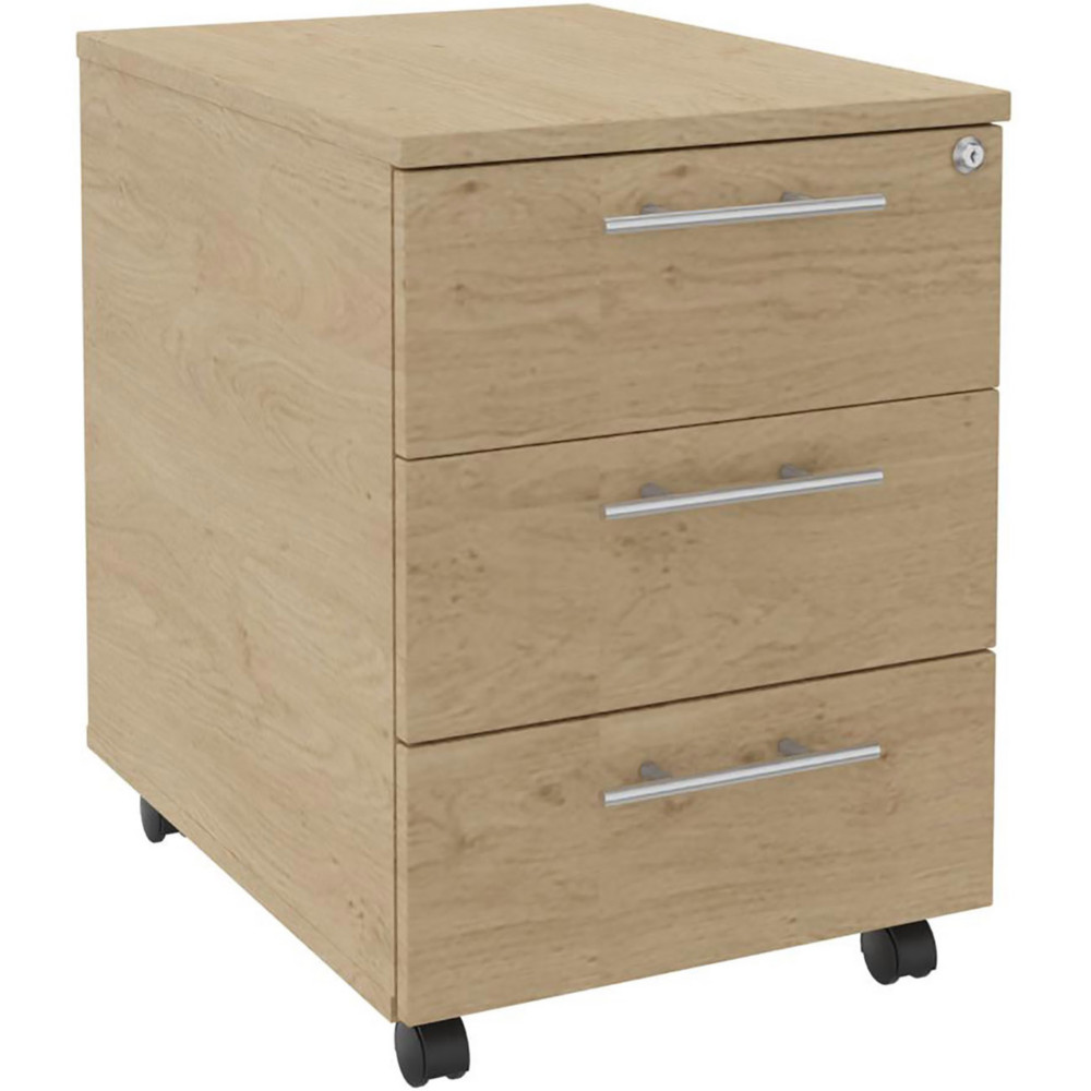 Caisson mobile Axiome - L.42 x H.58 x P.60 cm - 3 tiroirs - Chne