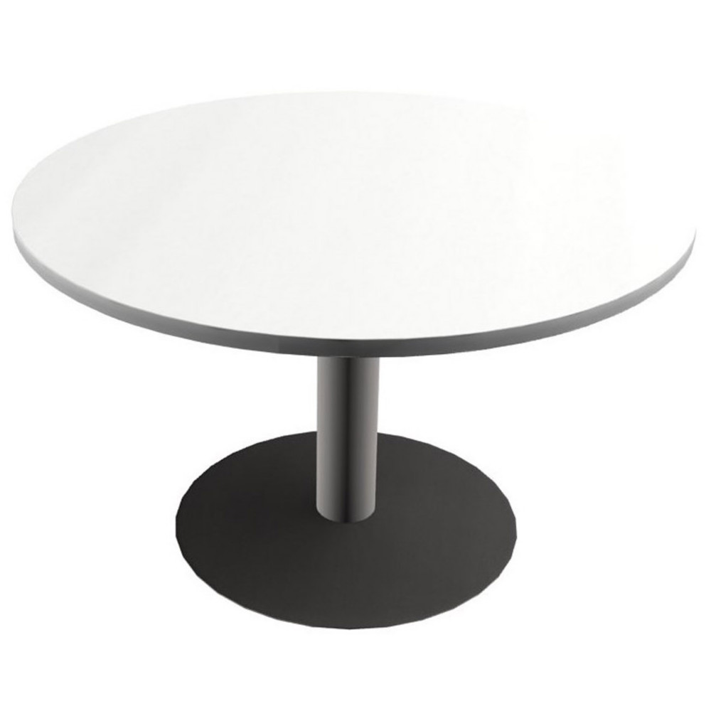 Table ronde Actual  100 cm - Plateau Blanc - Pied tulipe Aluminium