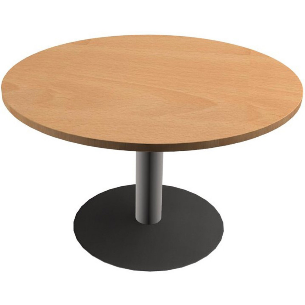 Table ronde Actual  100 cm - Plateau Htre - Pied tulipe Aluminium