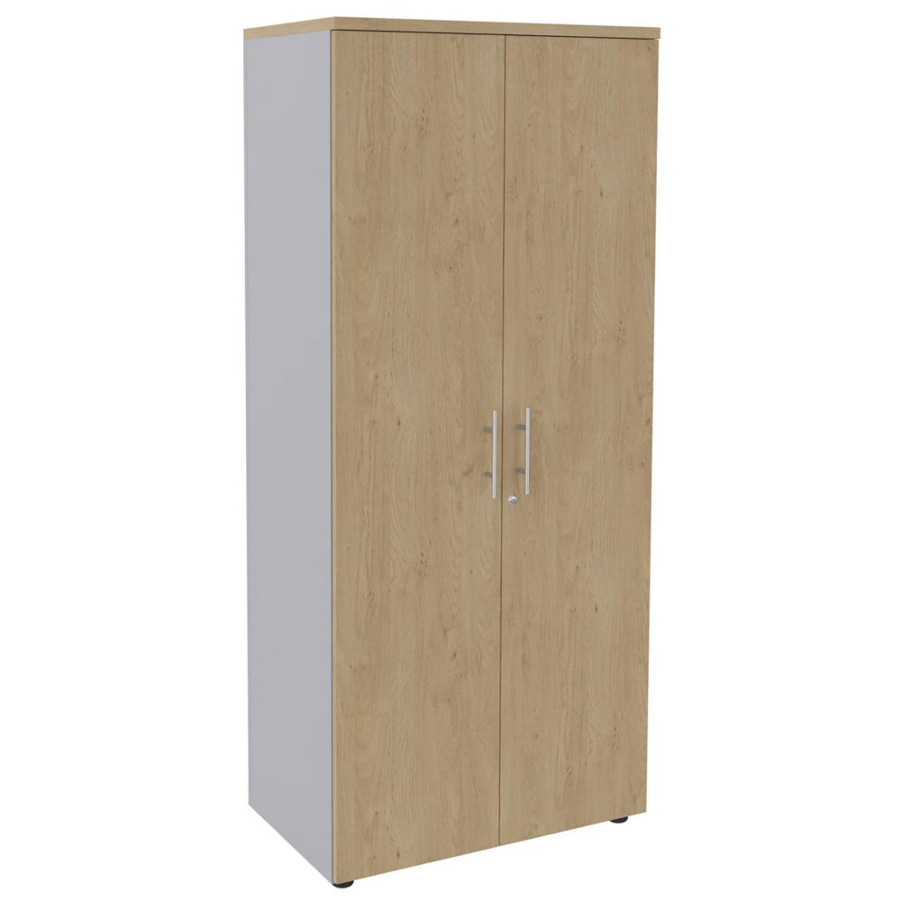 Meuble haut Axiome - L.80 x H.180 cm - 2 portes hautes - Corps Aluminium - Portes Chne