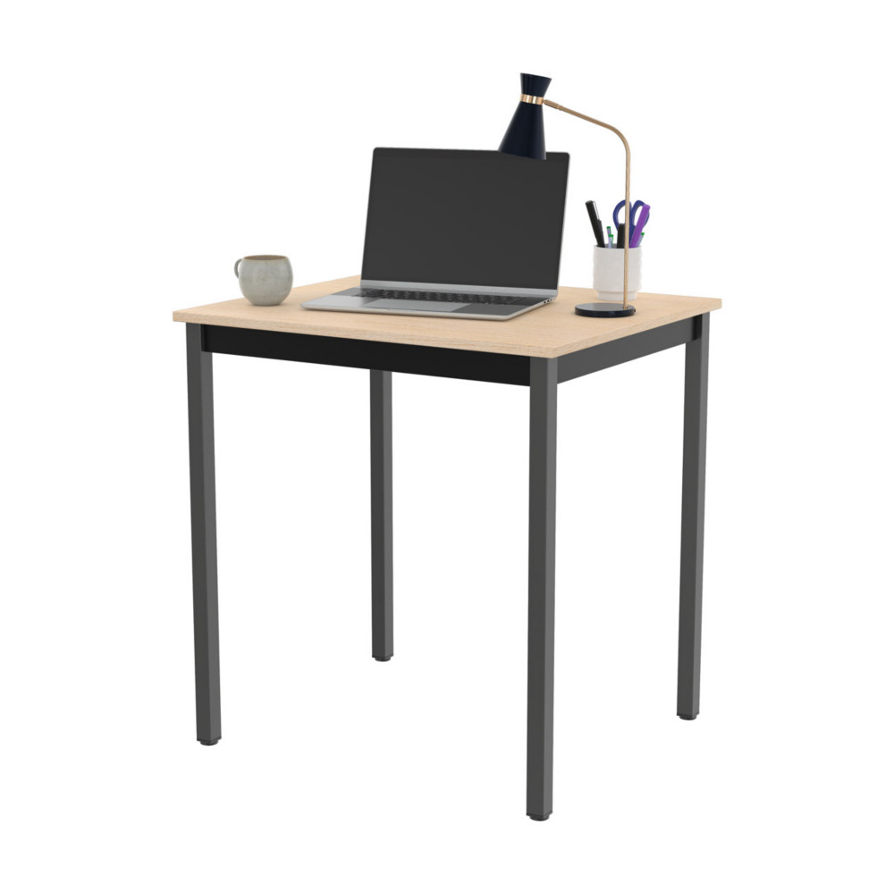 Table de runion modulable rectangle - L.70 x P.60 cm - Plateau Erable - Pieds Gris