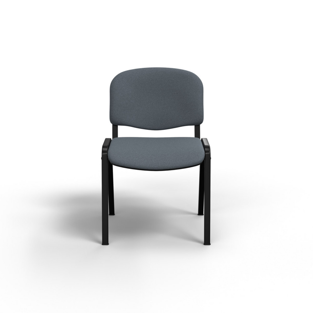 Chaise de runion et visiteur First - Tissu Anthracite - Pieds Noir