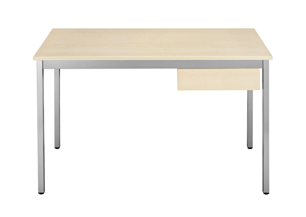 Table de runion modulable rectangle - L.160 x P.80 cm - Plateau Erable - Pieds Gris