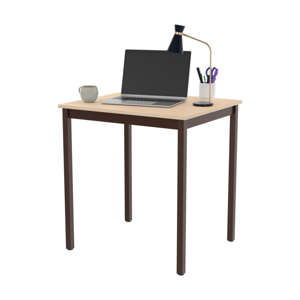 Table de runion modulable rectangle - L.70 x P.60 cm - Plateau Erable - Pieds Brun