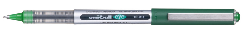 Uni Roller EyeMicroUB-150 bille fine de 0,5mm - corps argent encre verte