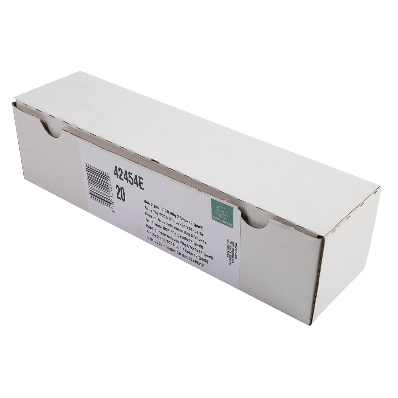 Exacompta Bobine TPE carte bancaire 57 x 40 x 12 mm Longueur 8M Rouleau Papier chimique autonome 2 plis 60g Lot de - vue 2