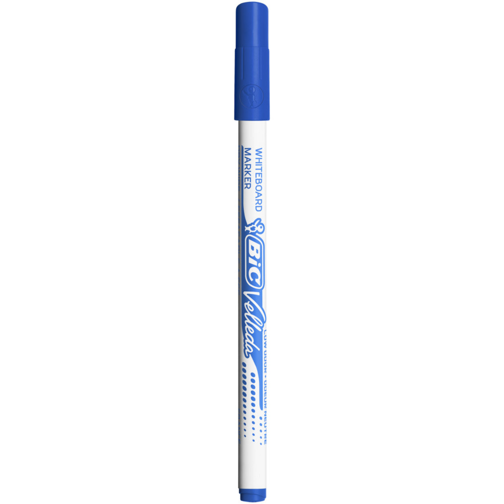 BIC Velleda 1721 Feutres pour Tableau Blanc Effaables  Sec Pointe Conique Fine - Marqueurs pochette de 24 bleu