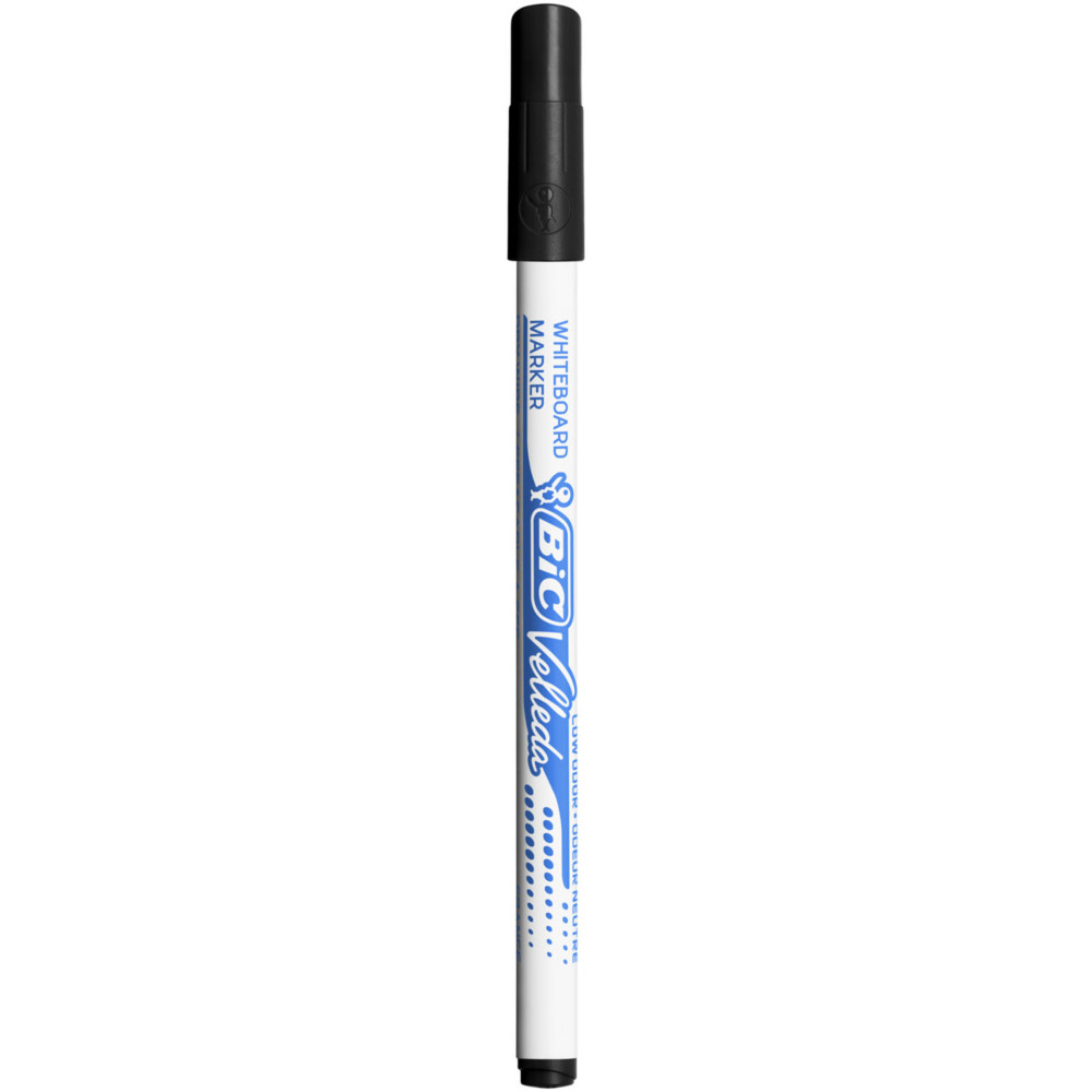 BIC Velleda 1721 Feutres pour Tableau Blanc Effaables  Sec Pointe Conique Fine - Marqueurs pochette de 24 noir