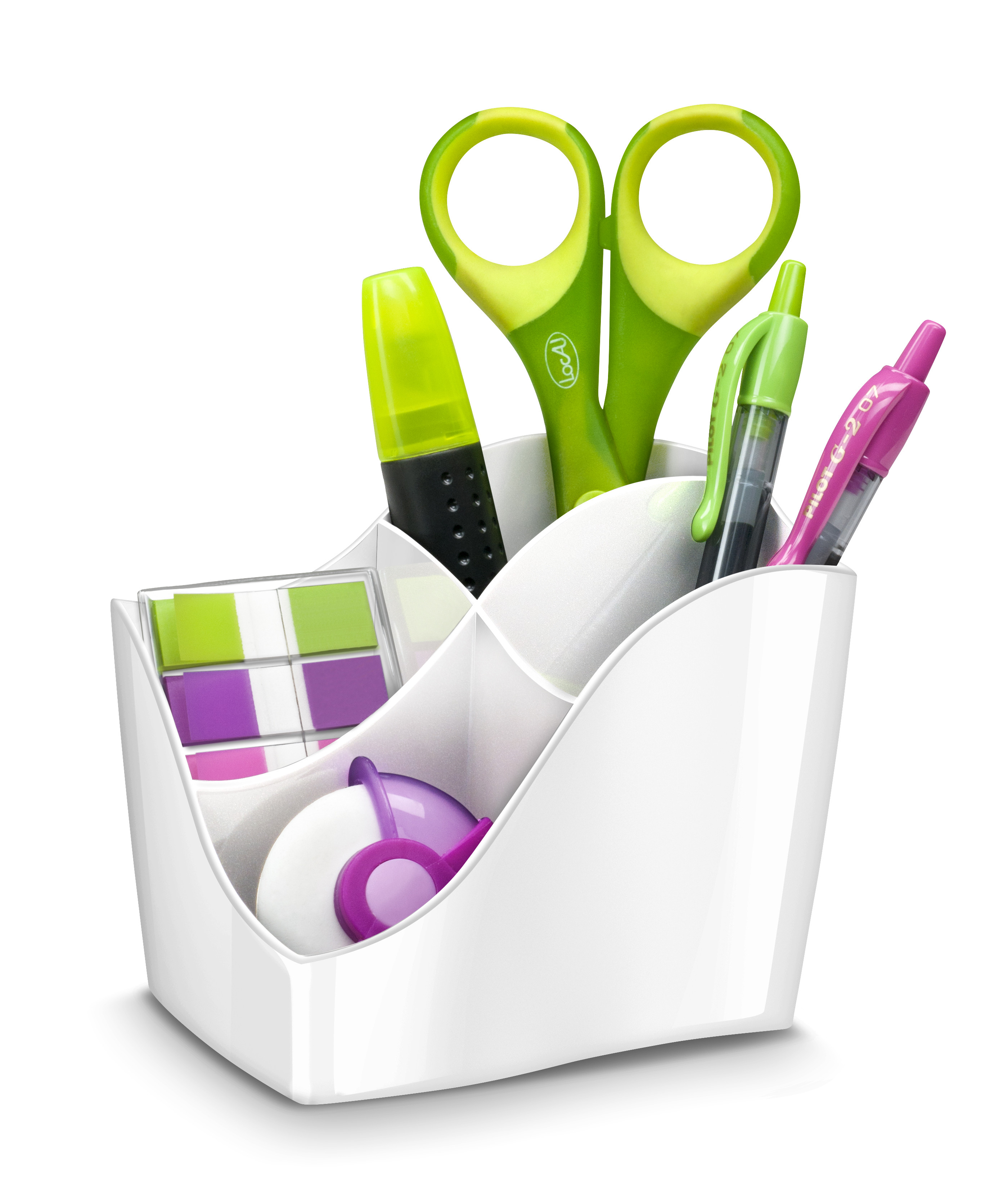 Cep+Pot+à+crayons+Ellypse+4 compartiments+-+Blanc