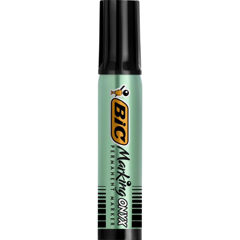 BIC Marking Onyx 1481 - Marqueur permanent pointe biseaute trait 2,7  6,2 mm - Noir