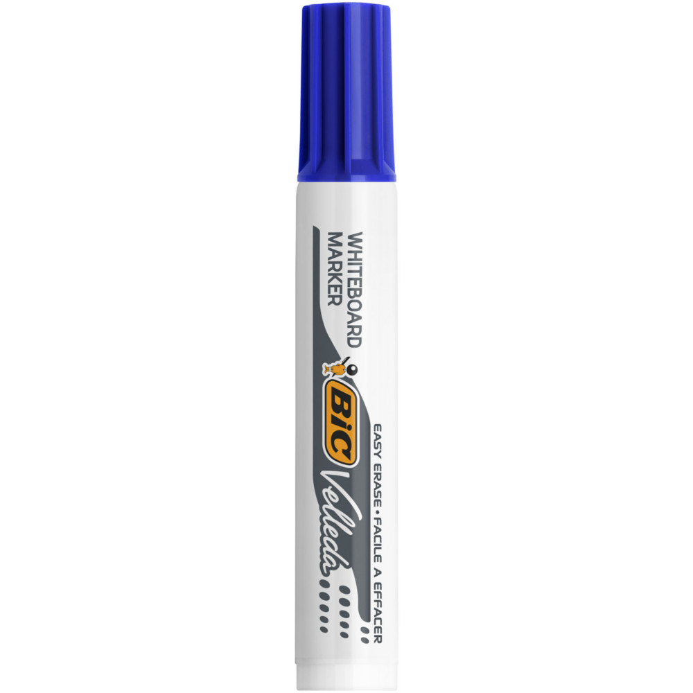 BIC Velleda 1791 Feutres pour Tableau Blanc Effaables  Sec Pointe Large Biseaute 3,3 - 4,6 mm - Marqueur bleu