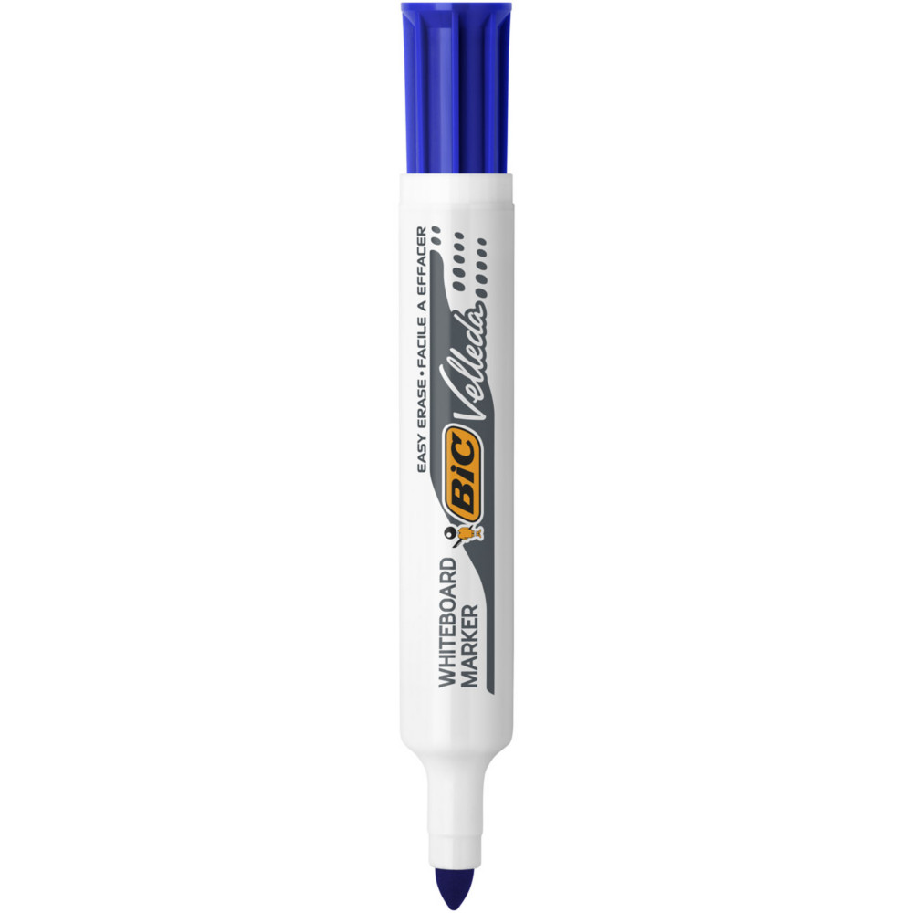 BIC Velleda 1711 Feutres pour Tableau Blanc Effaables  Sec  Pointe Conique Large -  Marqueur bleu