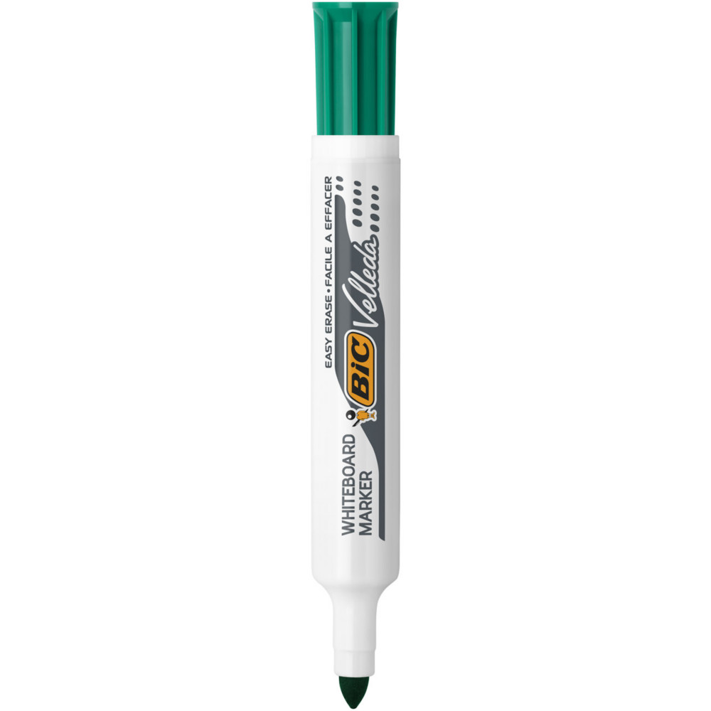 BIC Velleda 1711 Feutres pour Tableau Blanc Effaables  Sec  Pointe Conique Large -  Marqueur vert