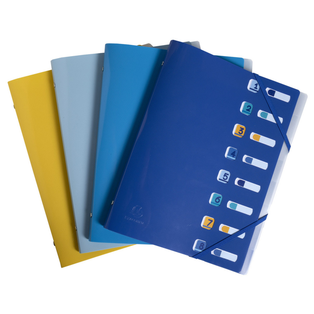 Exacompta Trieur  lastiques BeeBlue en polypro recycl - 8 divisions - Assortis