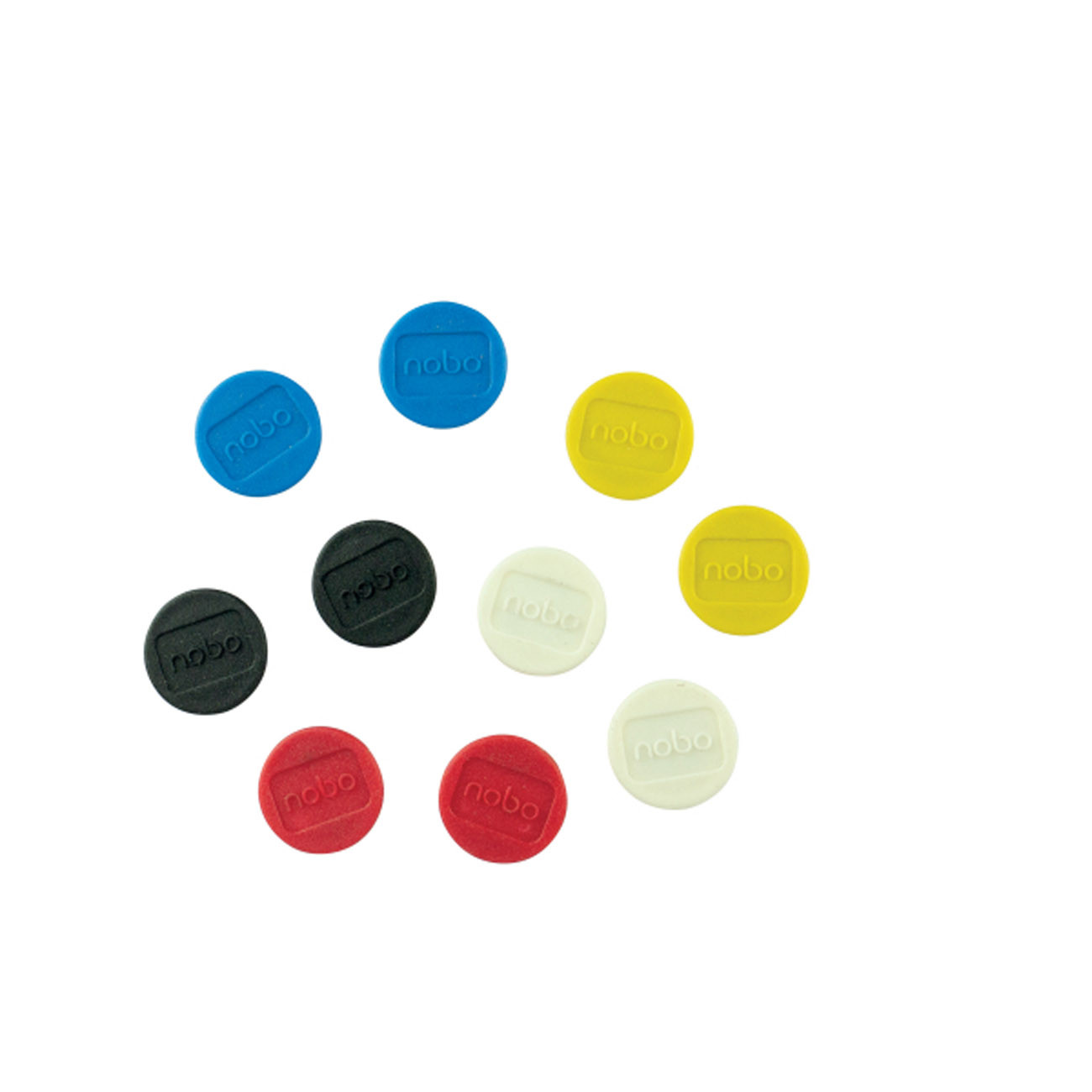 Nobo Aimant rond 13 mm - Coloris assortis - Lot de 10