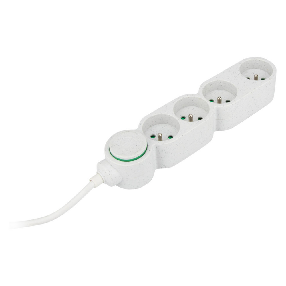 Zenitech Bloc multiprises 4 prises 16A - Cble 1,5 m - Blanc